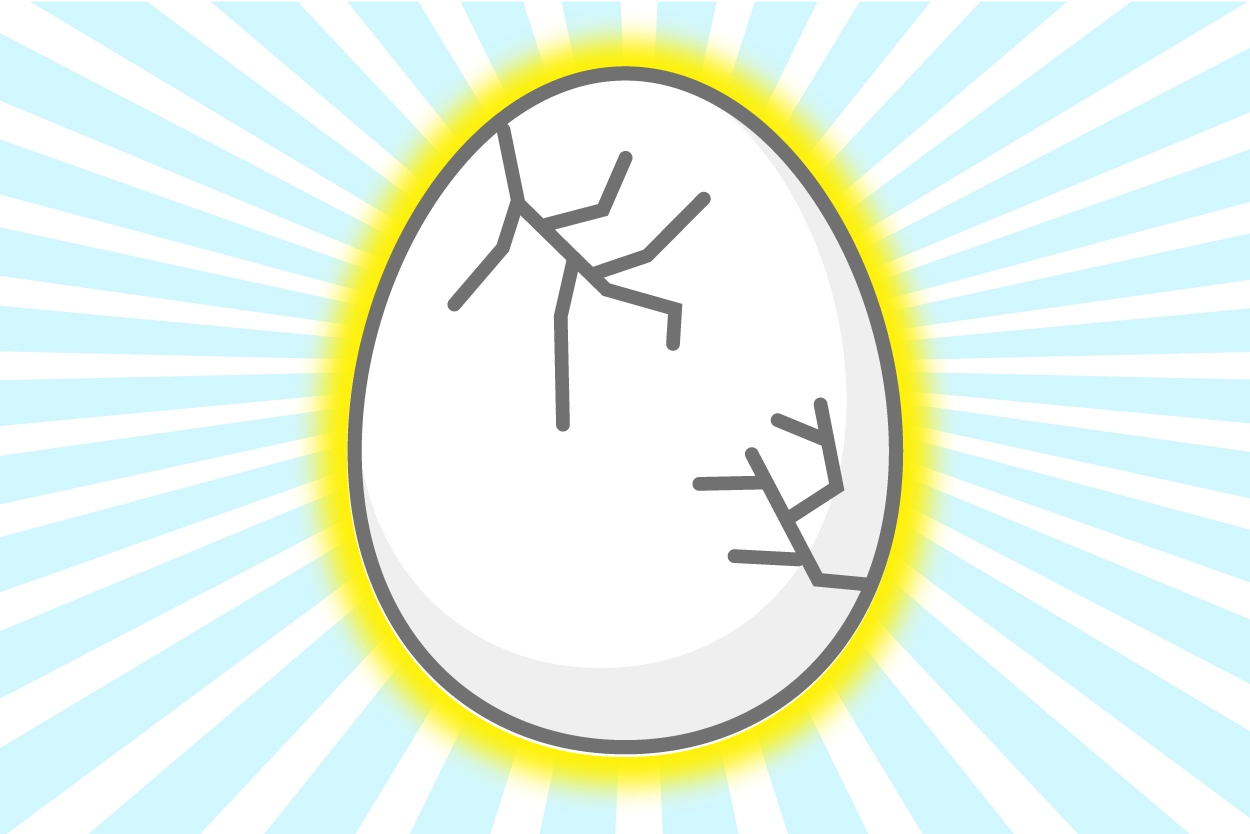 たまごが割れる様子